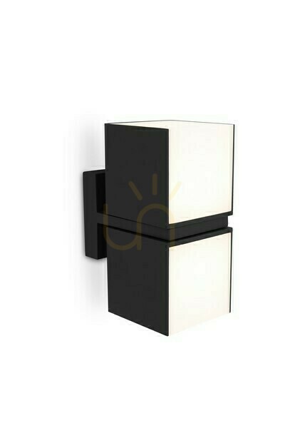 Vägglampa för utomhusbruk Lutec Cuba svart LED 23W aluminium 5193801012