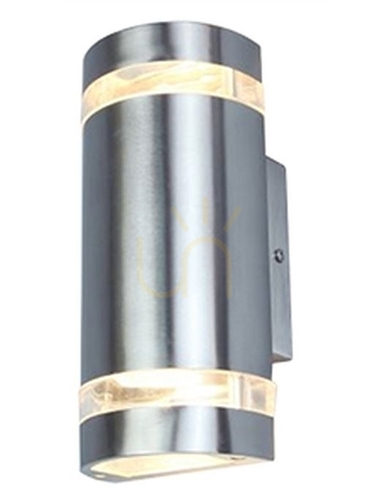 Prüfen Außenwandleuchte Lutec Focus 2-flammig Edelstahl Silber 5604021001