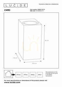 Außenwandleuchte Lucide ZARO Weiß Aluminium IP44 GU10 69800/02/31 small 3