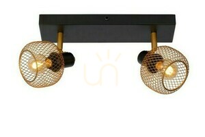 Strahler Lucide MAREN 2-flammig Gold Schwarz Metall Vintage 77978/02/02 small 0