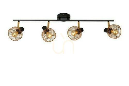 Prüfen Strahler Lucide MAREN 4-flammig Gold Schwarz Vintage Metall 77978/04/02