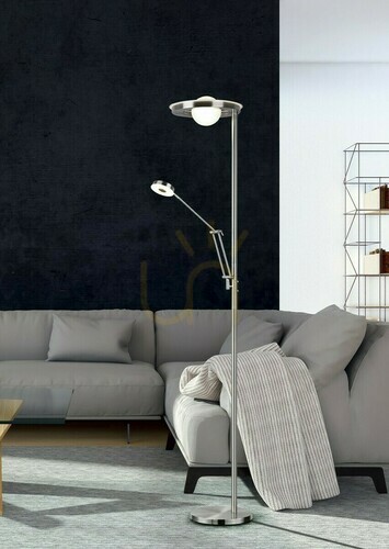 Prüfen Trio BARRIE 424210307 LED-Stehleuchte mit Lesearm, Nickel matt, 181 cm