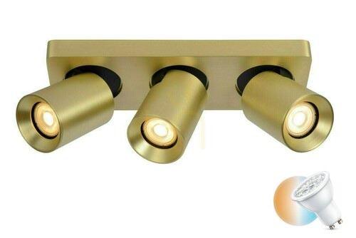Prüfen Plafond Lucide Nigel 3-Licht Gold Aluminium GU10 dimmbar 09929/15/02