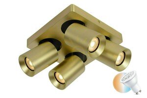 Plafond Lucide Nigel 4x GU10 LED dimmbar Gold Aluminium 09929/20/02 small 0