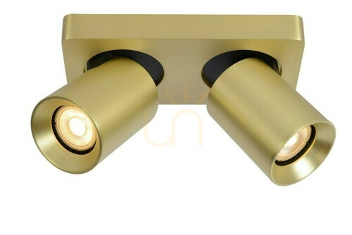 Prüfen Plafon Lucide Nigel Gold LED dimmbar GU10 2-flammig 09929/10/02
