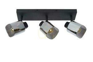 Strahler Lucide ALION 3-flammig Schwarz Glas Metall Retro 17999/03/30 small 1