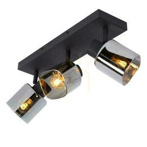 Strahler Lucide ALION 3-flammig Schwarz Glas Metall Retro 17999/03/30 small 4