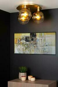 Plafond Lucide Marius Gold 3-flammig LED E27 Metall Glas 74114/03/02 small 2