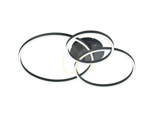 Prüfen Trio WINONA 670810632 LED-Deckenleuchte, Schwarz matt, RGBW, mit Fernbedienung