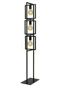 Stehleuchte Lucide LUUK 3-flammig schwarz Metall Vintage 00726/03/30 small 0