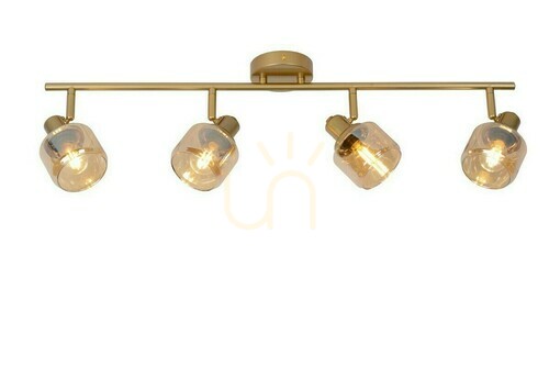 Prüfen Strahler Lucide BJORN 4-flammig Gold Glas Metall E14 77979/04/02