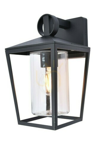 Prüfen Außenwandleuchte Lutec WEST schwarz Aluminium/Glas 28,8 cm 5207901012