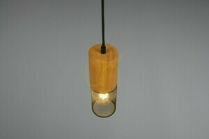 Trio DUOLINE 73430132 Schienen-Pendelleuchte, Schwarz matt und Holz, 1×E27 small 1