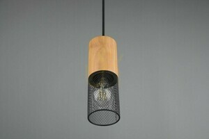 Trio DUOLINE 73430132 Schienen-Pendelleuchte, Schwarz matt und Holz, 1×E27 small 6