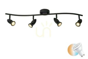 Lucide CARO 4-flammiger LED-Strahler schwarz GU10 Metall modern 13955/04/30 small 0