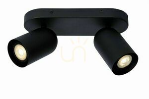 Strahler Lucide Punch 2-flammig Schwarz Metall GU10 13958/02/30 small 0