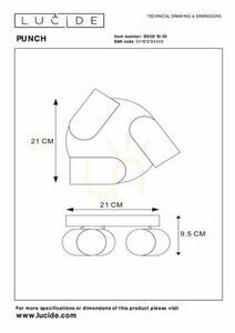 Strahler Lucide PUNCH 3-flammig schwarz Metall GU10 dimmbar 13958/13/30 small 5