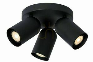 Strahler Lucide PUNCH 3-flammig schwarz Metall GU10 dimmbar 13958/13/30 small 0