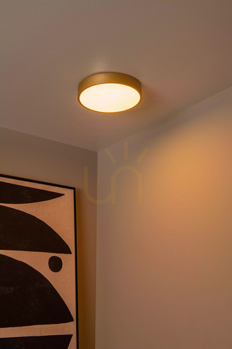 Prüfen LED-Deckenleuchte Lucide UNAR 30 cm 18 W, mattgold, opal 79185/30/02