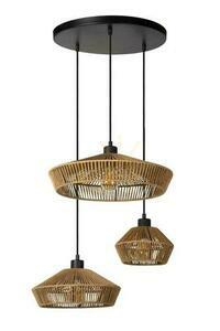 Pendelleuchte Lucide Yunkai Japandi Holz Schwarz 3-flammig 60 cm 10413/03/72 small 1