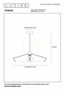 Pendelleuchte Lucide Yunkai 50 cm Holz Schwarz Japandi 10413/50/72 small 6