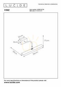 Bilderleuchte Lucide VINZ schwarz Metall 2xG9 36 cm 45299/02/30 small 3