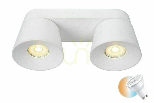 Prüfen Plafond Lucide TRIGONO weiß 2x GU10 LED dimmbar 09935/02/31
