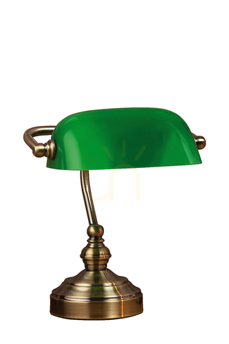 Prüfen Tischlampe Markslojd Bankers 105930 grün Metall Glas 25 cm