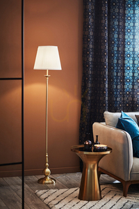 Bodenlampe Markslojd Imperia 106322 gebürstetes Gold Offwhite 149 cm small 1