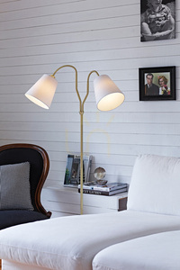 Bodenlampe Markslojd MODENA 105274 2-flammig Metall Weiß/Messing 152 cm small 1