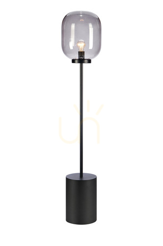 Prüfen Bodenlampe Markslojd BROOKLYN 108425 Schwarz Rauchglas 131 cm