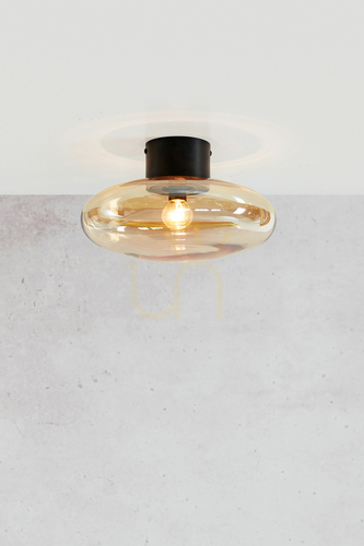 Prüfen Wandlampe Markslojd LOCUS 108539 Bernstein Schwarz Metall Glas 28,5 cm
