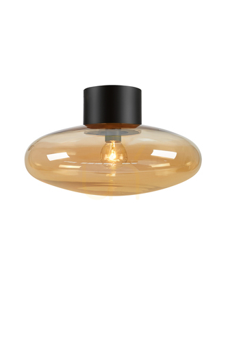 Prüfen Wandlampe Markslojd LOCUS 108539 Bernstein Schwarz Metall Glas 28,5 cm