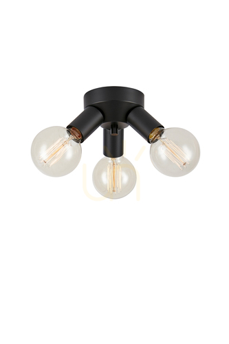 Prüfen Plafond Markslojd Mazzo 108549 3-flammig schwarz Metall 21 cm