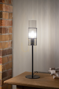 Tischlampe Markslojd TUBO 108555 Schwarz/Klar Metall/Glas 50 cm small 1