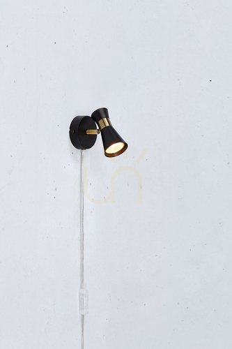 Prüfen Wandlampe Markslojd FOLIE 108625 Schwarz Antikmessing Metall 1-flammig