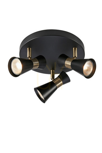 Prüfen Plafond Markslojd FOLIE 108626 3-flammig schwarz antikmessing 20,5 cm