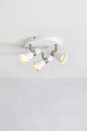Prüfen Plafond Markslojd FOLIE 108628 rund 3-flammig weiß Metall 20,5 cm