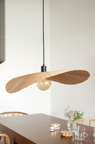 Prüfen Pendelleuchte Markslojd Rayo 108677 Bambus Natur 70 cm E27