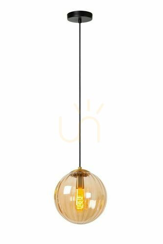 Prüfen Pendelleuchte Lucide MONSARAZ schwarz Glas Metall E27 45493/30/62