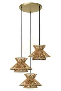 Pendelleuchte Lucide TASMAN 3-flammig Holz Gold Japandi 10420/03/72 small 1