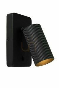 Lucide CLUBS Wandleuchte schwarz 1xGU10 mit Schalter 09239/11/30 small 0