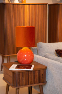 Lucide ESTERAD Tischleuchte orange, Glas und Baumwolle, 47 cm, E14, 10519/81/53 small 3