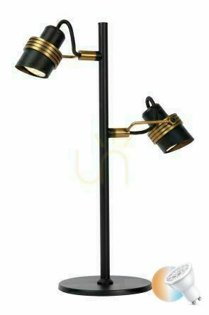 Prüfen Tischleuchte Lucide Tundran Schwarz Gold Metall Retro 34544/02/30