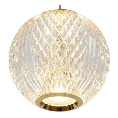 Prüfen Pendelleuchte Lucide Cintra 5 Kugeln LED 23,5W 2700K Ø32 cm Acryl Messing 13499/22/60