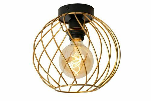 Prüfen Plafond Lucide DANZA Gold Schwarz Metall 25 cm E27 21128/25/02