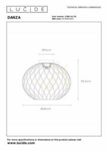 Plafond Lucide DANZA schwarz 40 cm Metall modern 21128/40/30 small 3