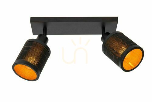 Prüfen Plafond Lucide TAGALOG schwarz Holz Metall Japandi 2x E27 21929/02/30
