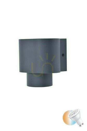 Prüfen Außenwandleuchte Lutec CYPRES 6604001118 grau Aluminium LED 7W IP54