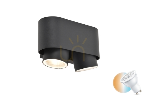 Prüfen Außenwandleuchte Lutec CYPRES 6604003118 grau 2-flammig Aluminium Glas
